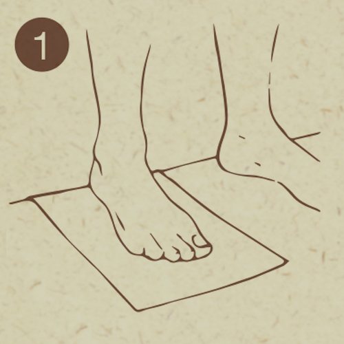 Place the foot on the sheet