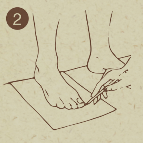 Disegna la forma del piede