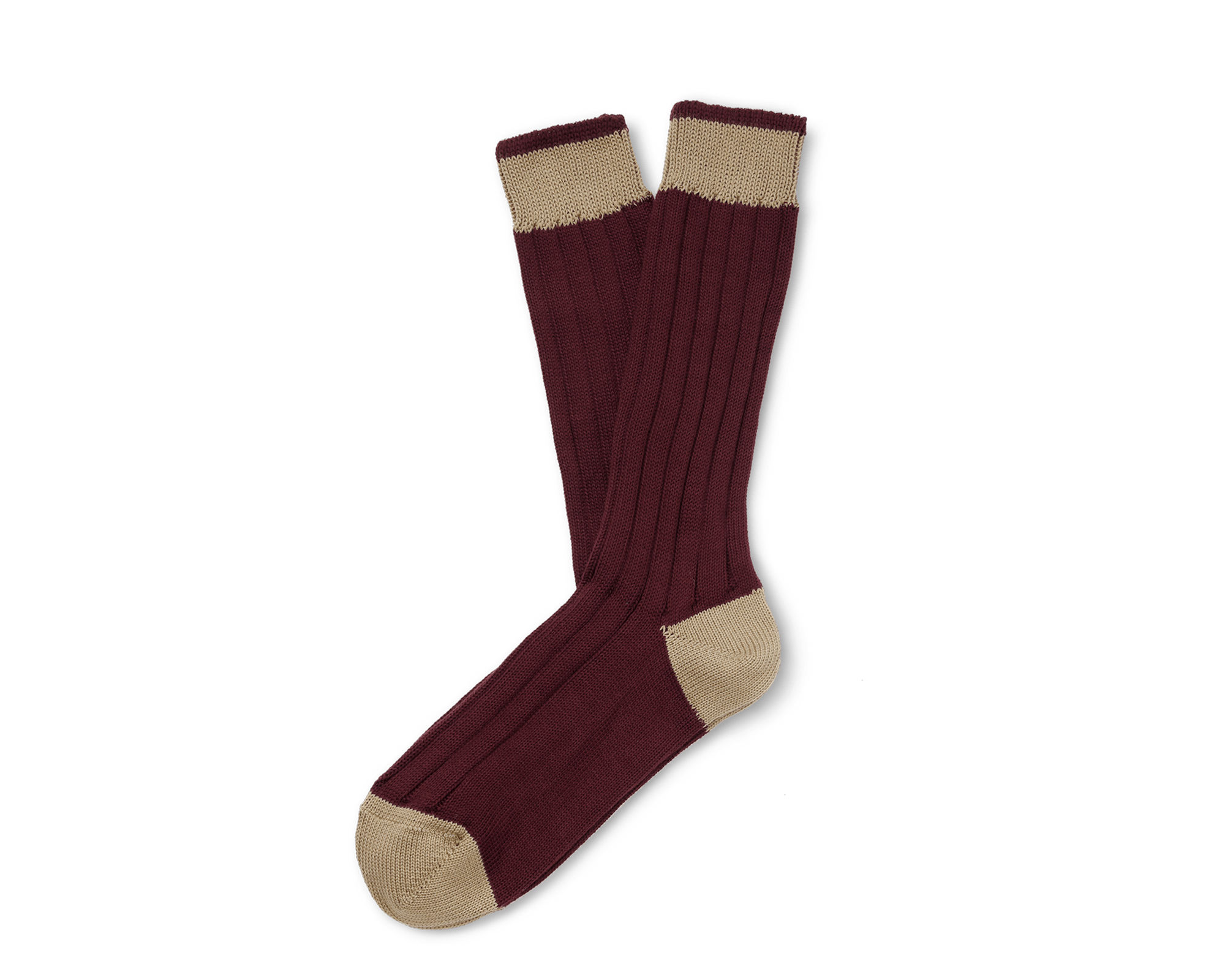 Piz Boè Burgundy/Camel Socks