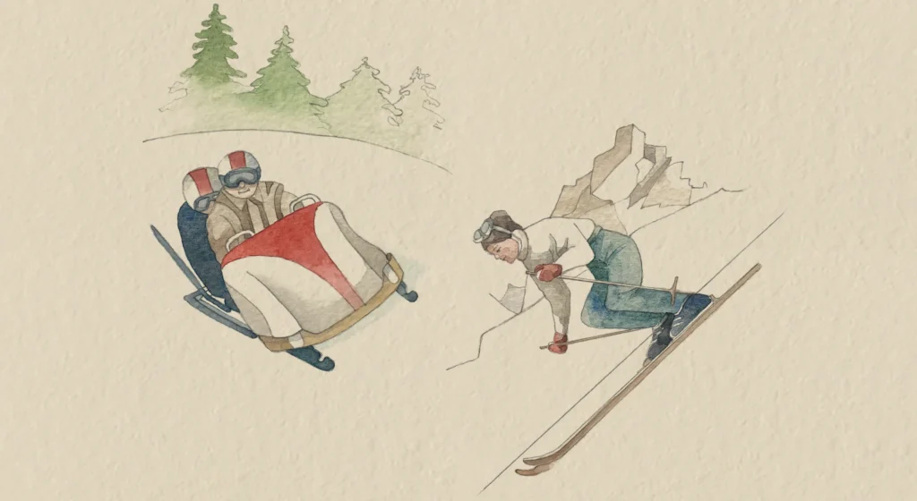 Acquarelli olimpiadi invernali